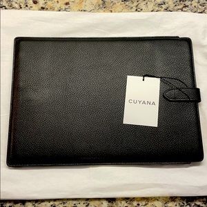 Cuyana 15” Black Leather Laptop Sleeve